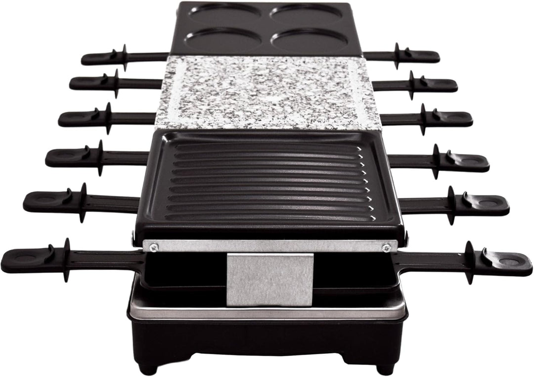Syntrox Germany RAC-1350W-Oberwil Multifunktionelles Raclette mit Grill Platte, Pancake Platte und H