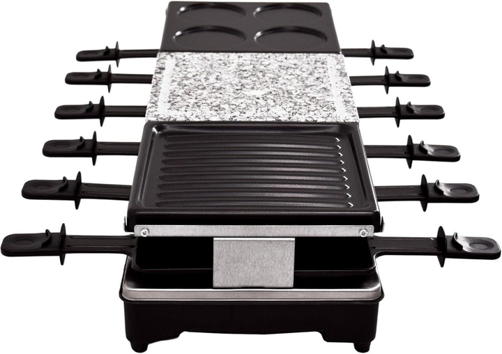Syntrox Germany RAC-1350W-Oberwil Multifunktionelles Raclette mit Grill Platte, Pancake Platte und H