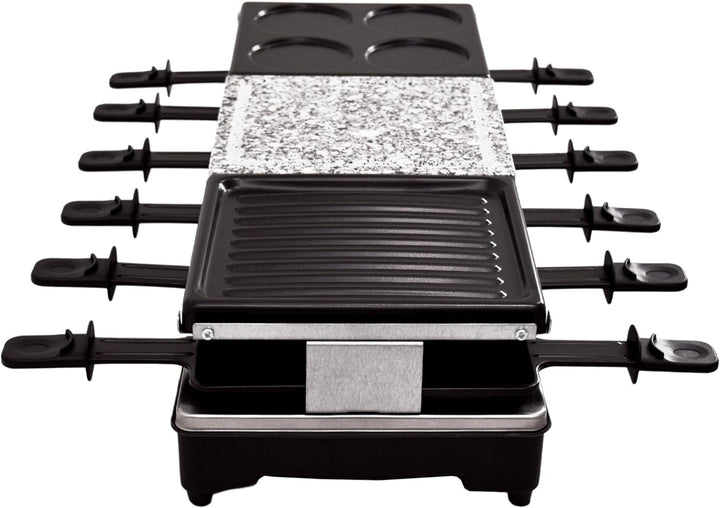 Syntrox Germany RAC-1350W-Oberwil Multifunktionelles Raclette mit Grill Platte, Pancake Platte und H