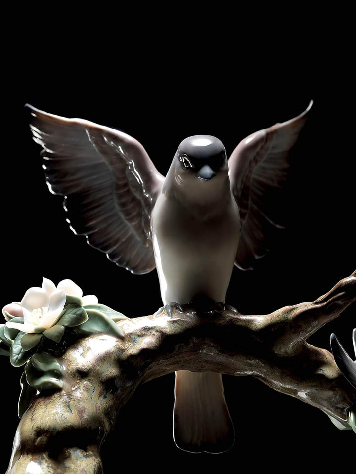 LLADRÓ Vogel-Figur Das Lied des Waldes. Vögel. Porzellan.