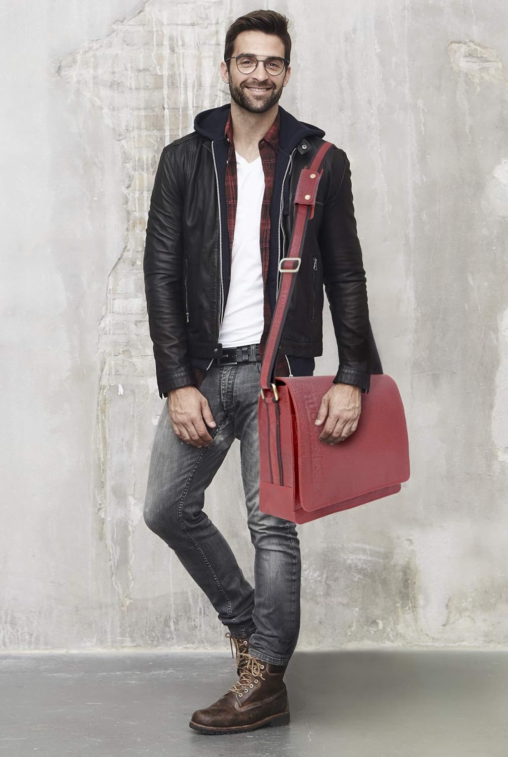 Bucklestone - Umhängetasche/Messenger/Schultertasche - Laptop/iPad/Tablet PC - Leder - LANCASTER (M)