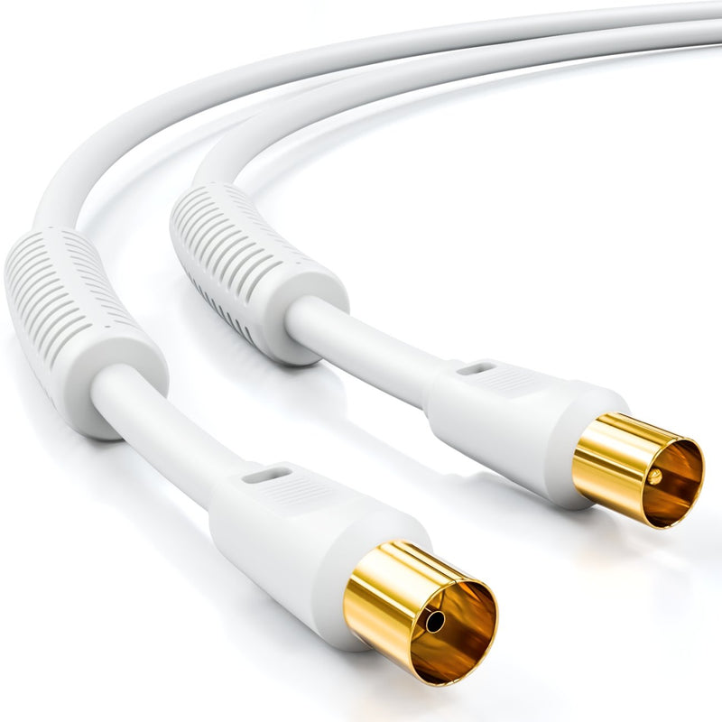 deleyCON 20m TV Antennenkabel Koaxial Kabel HDTV 4-fach Schirmung 2x Ferritkern Mantelstromfilter DV