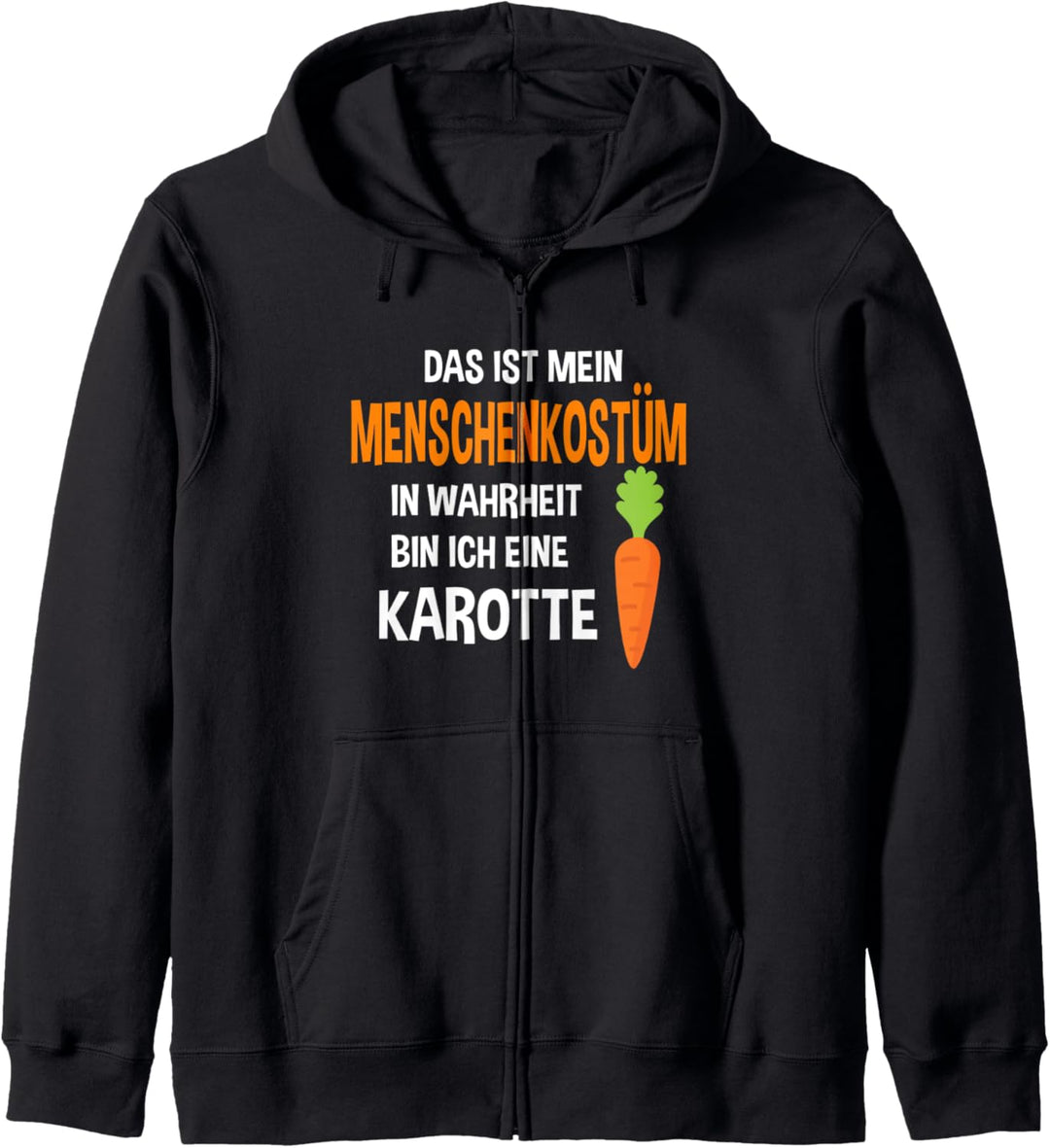 Menschen Kostüm In Wahrheit bin ich eine Karotte Möhre Rübe Kapuzenjacke