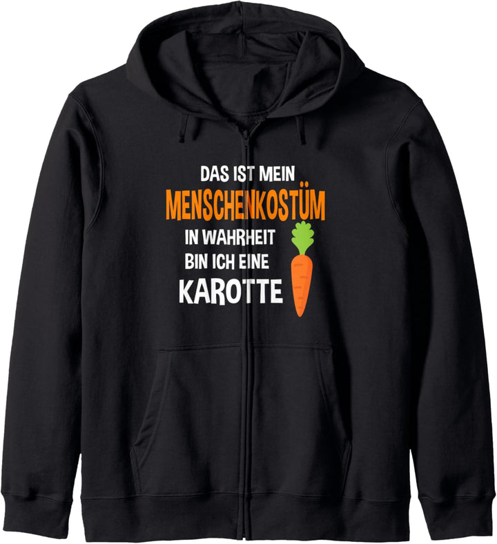 Menschen Kostüm In Wahrheit bin ich eine Karotte Möhre Rübe Kapuzenjacke