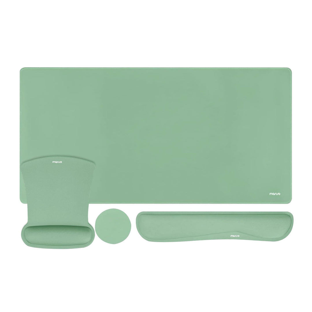 MOSISO Mauspad Set,Grosses Gaming Pad&Tastatur Handballenauflage&Maus Handgelenkstütze&Untersetzer,E