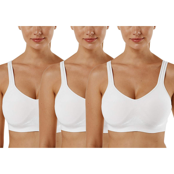 Vertvie Damen 1/2/3er Set Sport BH Einfarbig Ohne Bügel Bustier Klassische Bequem Stretch Bra Mittle