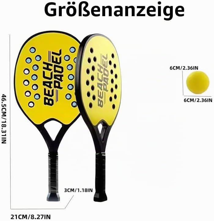 Paar Strandschläger Padel Beach Tennis mit weichem Ball Set aus Holz Meer, Strand, Pool, Meer, Garte