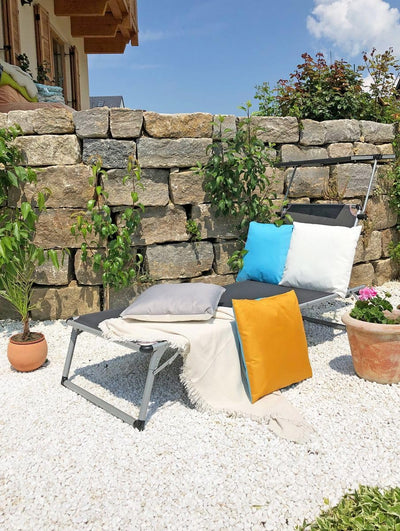 JACK 4X 2-farbiges Wende Outdoor Lounge Kissen 45x45cm Dekokissen inkl. Füllung Wasserfest Sitzkisse