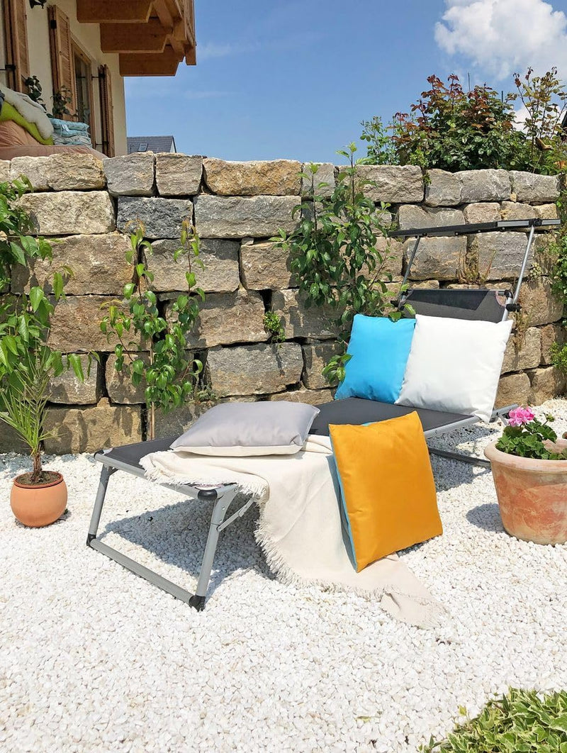 JACK 4X 2-farbiges Wende Outdoor Lounge Kissen 45x45cm Dekokissen inkl. Füllung Wasserfest Sitzkisse
