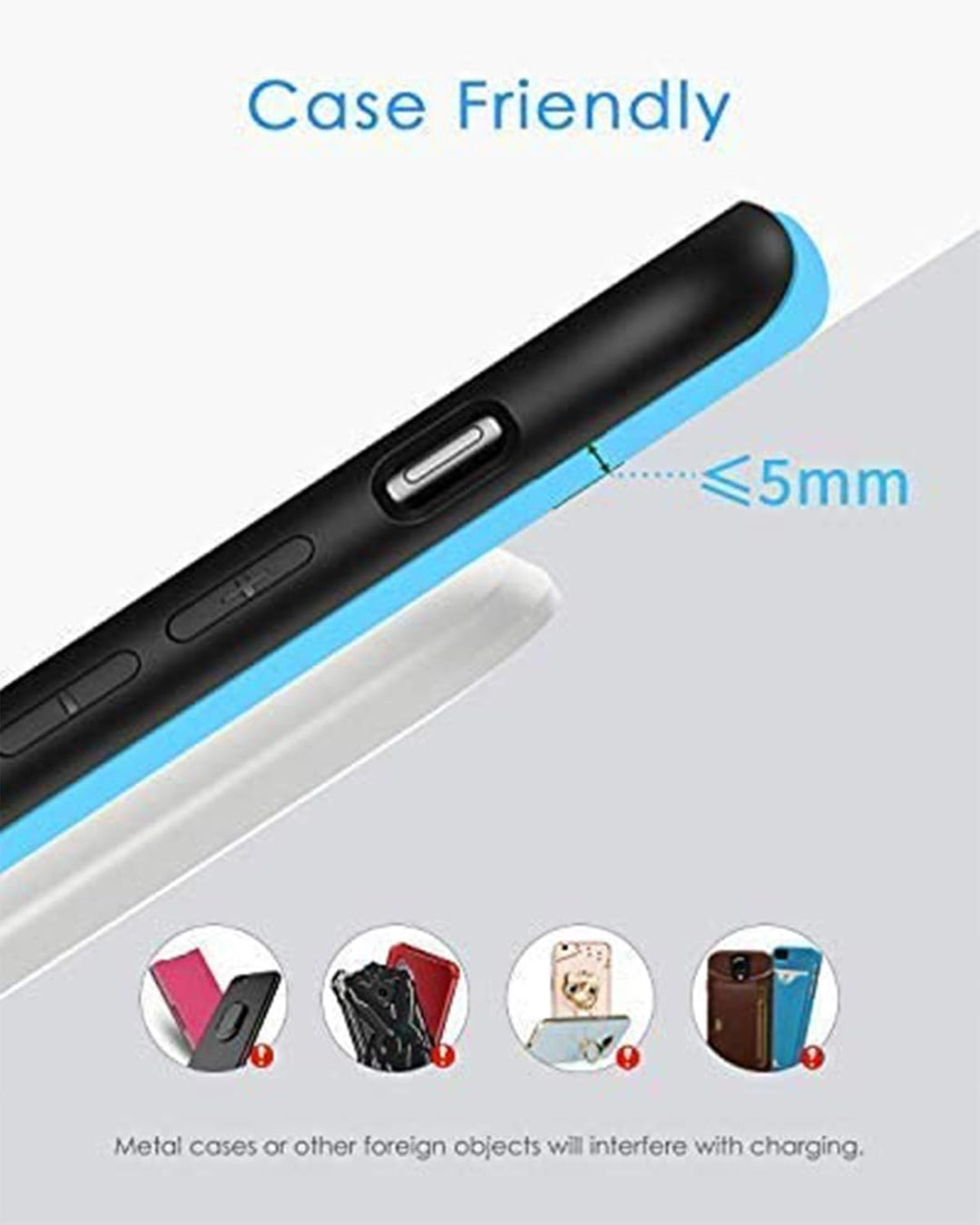 NANAMI Fast Wireless Charger, Handy-induktionsladegeräte (mit USB ladegerät Quick Charge 3.0 Adapter