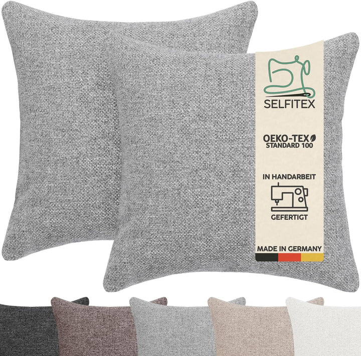 Selfitex 2er Set 40x40 cm, Sofakissen mit Füllung und Bezug, Dekokissen, Kopfkissen mit weicher Kiss