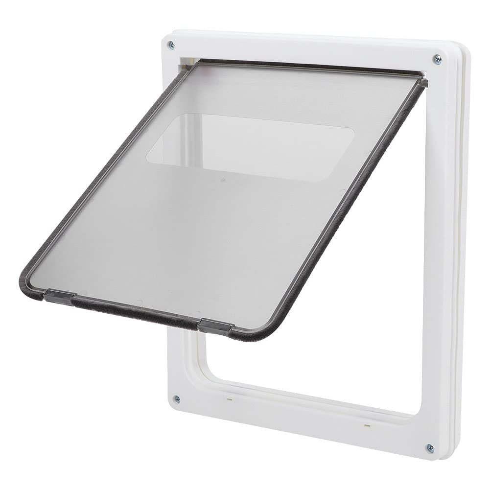 WNSC Hundetür, frei grosse Grösse Safe 43 × 36 × 5 cm Haustier Eingangstür für Wand(White), White