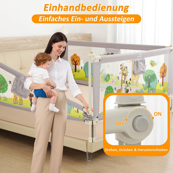 Bettgitter für Kleinkinder, 3 Stück Bettschutzgitter für Kinder Kinderbettgitter Babybettgitter Klap