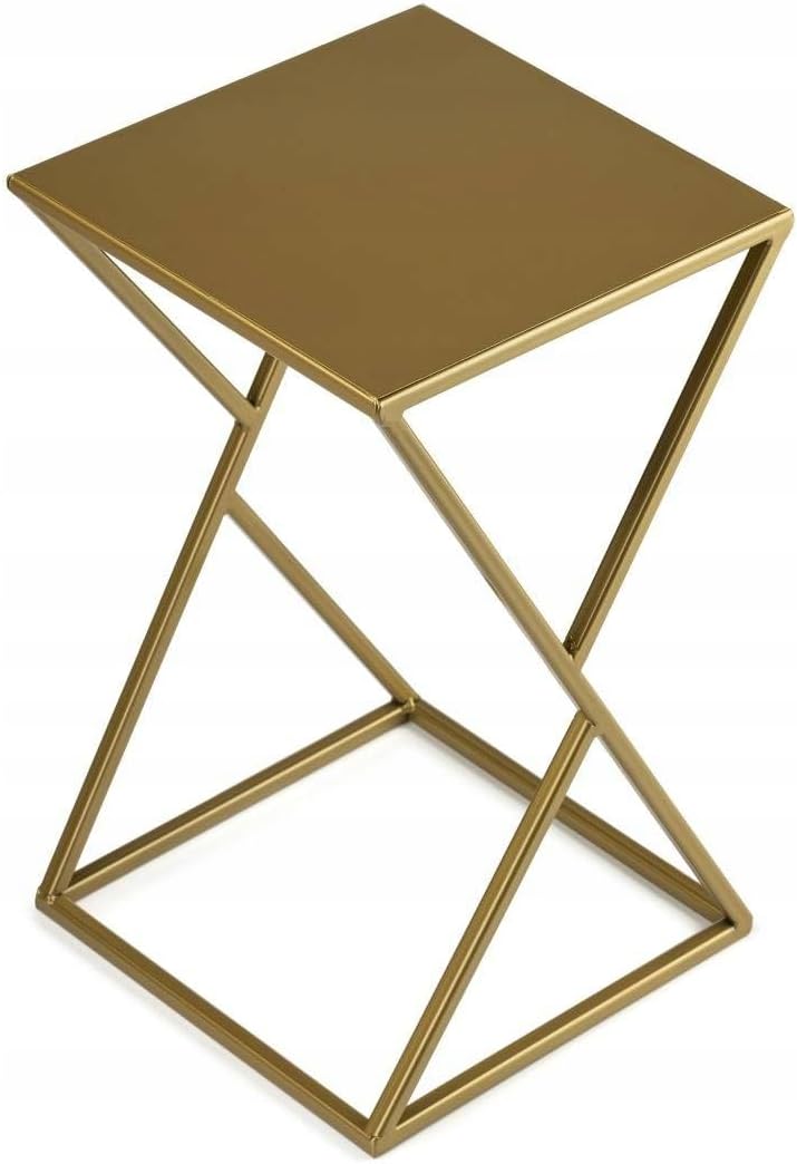 HowHomely Blumenständer Metall 40 x 24 cm - Solider und Minimalistischer Blumenhocker - Gold Pflanze