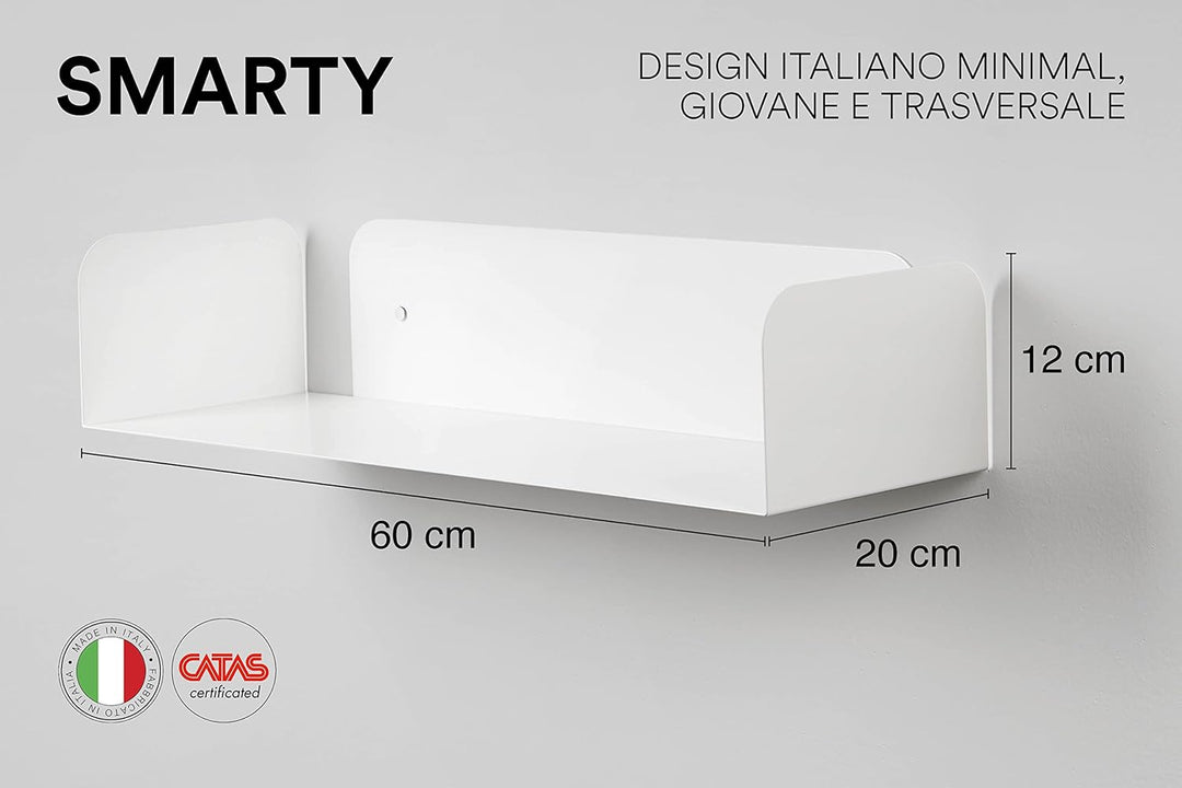 D-Segno Wandregal Metall - Regal Wand, Einzigartiges minimalistisches und modernes Design, Wandbuchh