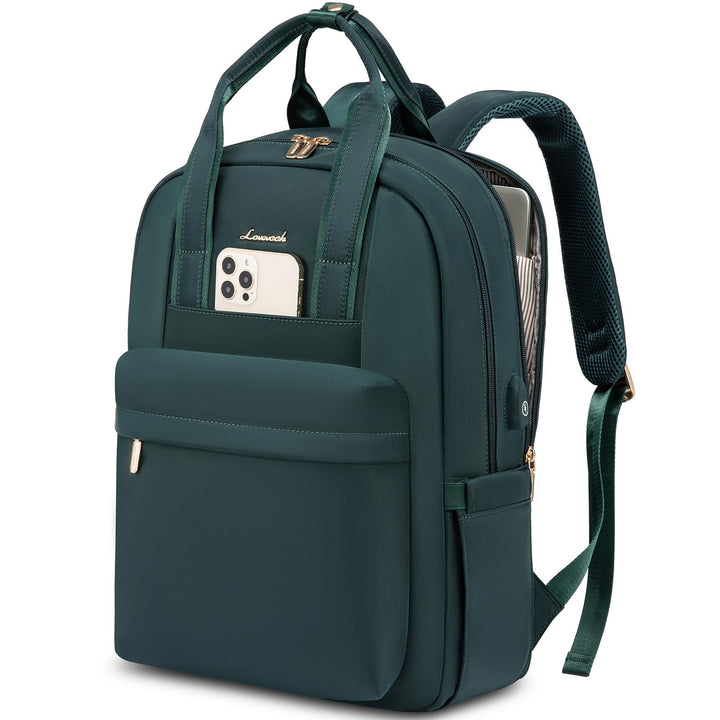 LOVEVOOK Laptop Rucksack Damen, 15,6 Zoll Schulrucksack Teenager mit USB Ladeanschluss, Wasserdicht