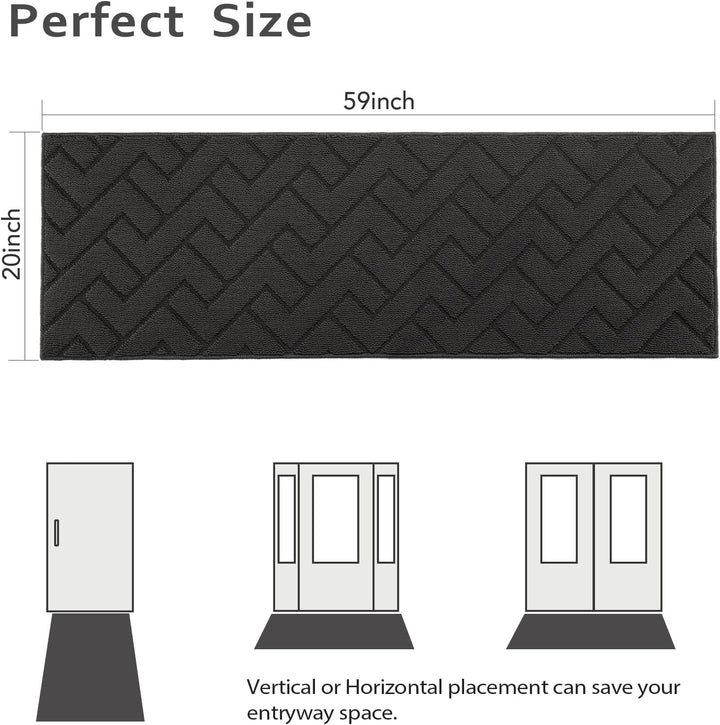 Biscpro Innen Fussmatte 50 x 150 cm, Schmutzfangmatte rutschfest Fussmatte Innen Waschbar Eingangste