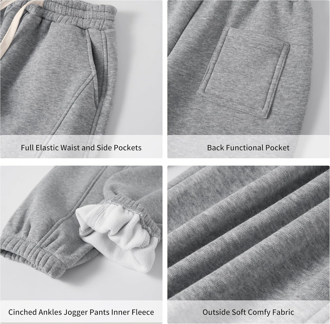 Rolanko Jogging Hose für Mädchen, Baumwoll Fleece Sport Joggers Trainingsanzug mit Mehreren Taschen
