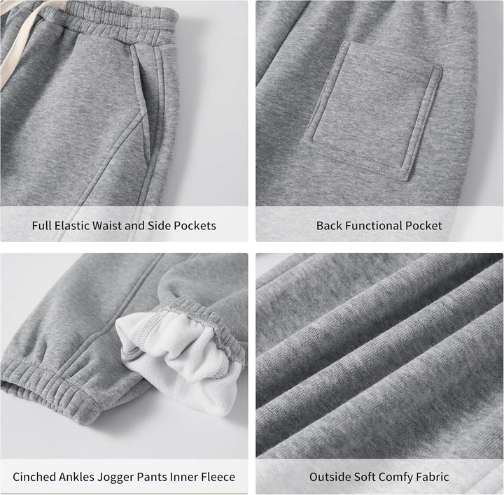 Rolanko Jogging Hose für Mädchen, Baumwoll Fleece Sport Joggers Trainingsanzug mit Mehreren Taschen