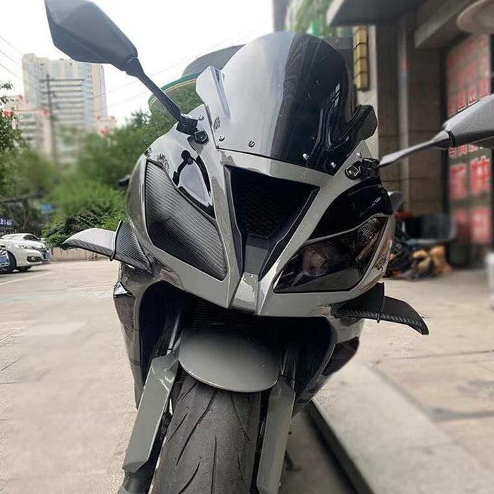 Motorcycle Front Aerodynamic Winglets Carbon Fibre Windscreen Trim Motorcycle Spoiler Plastic Fairin