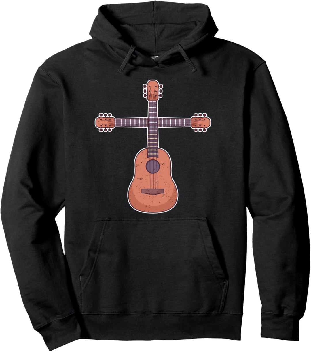 Christ Gitarre Kreuz Gitarrenspieler Kirche Gitarrist Glaube Pullover Hoodie
