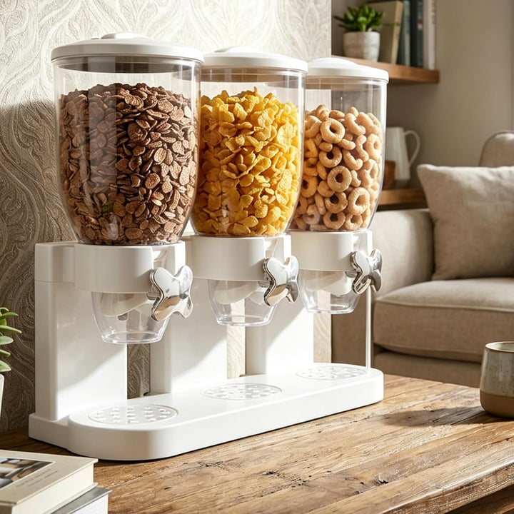 FARYODI Cereal Dispenser Countertop 2L, Lebensmittelspender aus Kunststoff,Cereal Dispenser & Cornfl