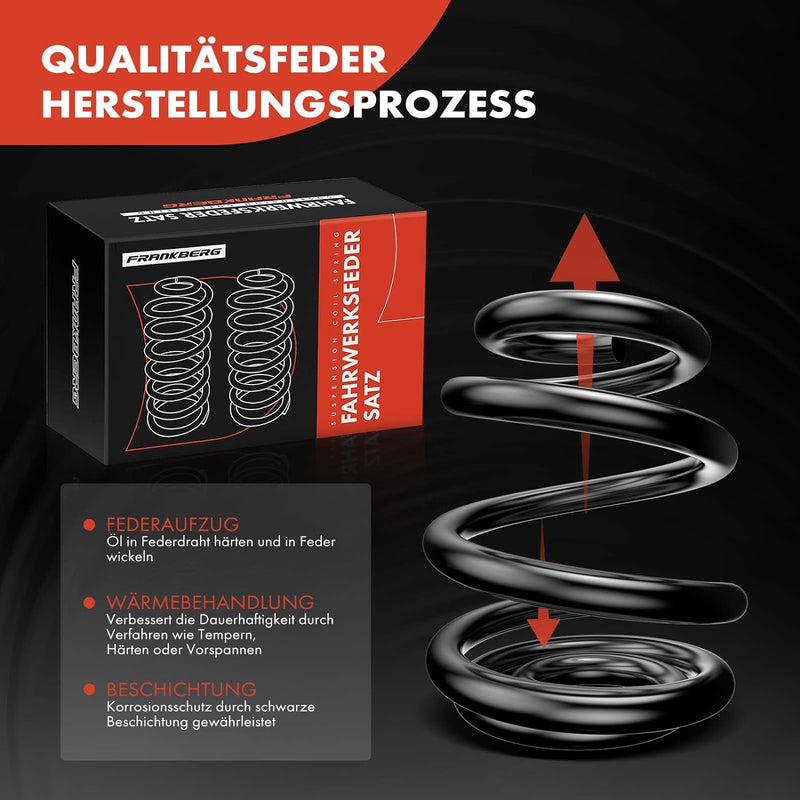Frankberg 2x Federn Fahrwerksfeder Hinterachse Links Rechts Kompatibel mit Octavia II Combi 2004-201