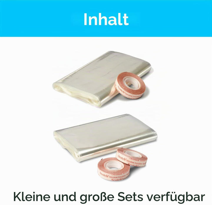 3M Innenfensterisolierung, Isolator-Kit für 5 Fenster, 0,9 m x 1,5 m, hält kalte Luft draussen und w
