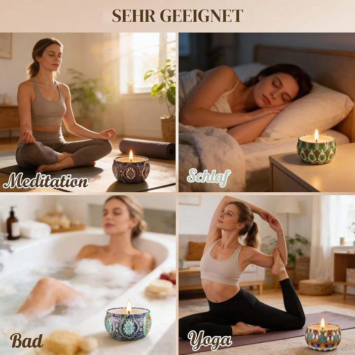 Geschenke für Frauen, 8 * 70g Duftkerzen Geschenkset für Frauen, Sojawachs Aromatherapie Kerzen für