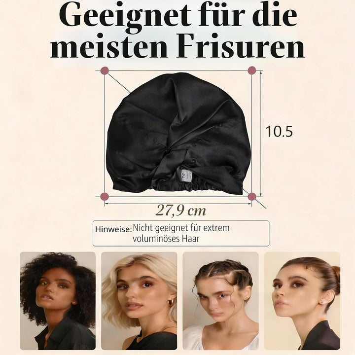 MATASSE Seidenhaube Zum Schlafen Aus 22 Momme Maulbeerseide, Verstellbares Bonnet Seide Für Damen, D