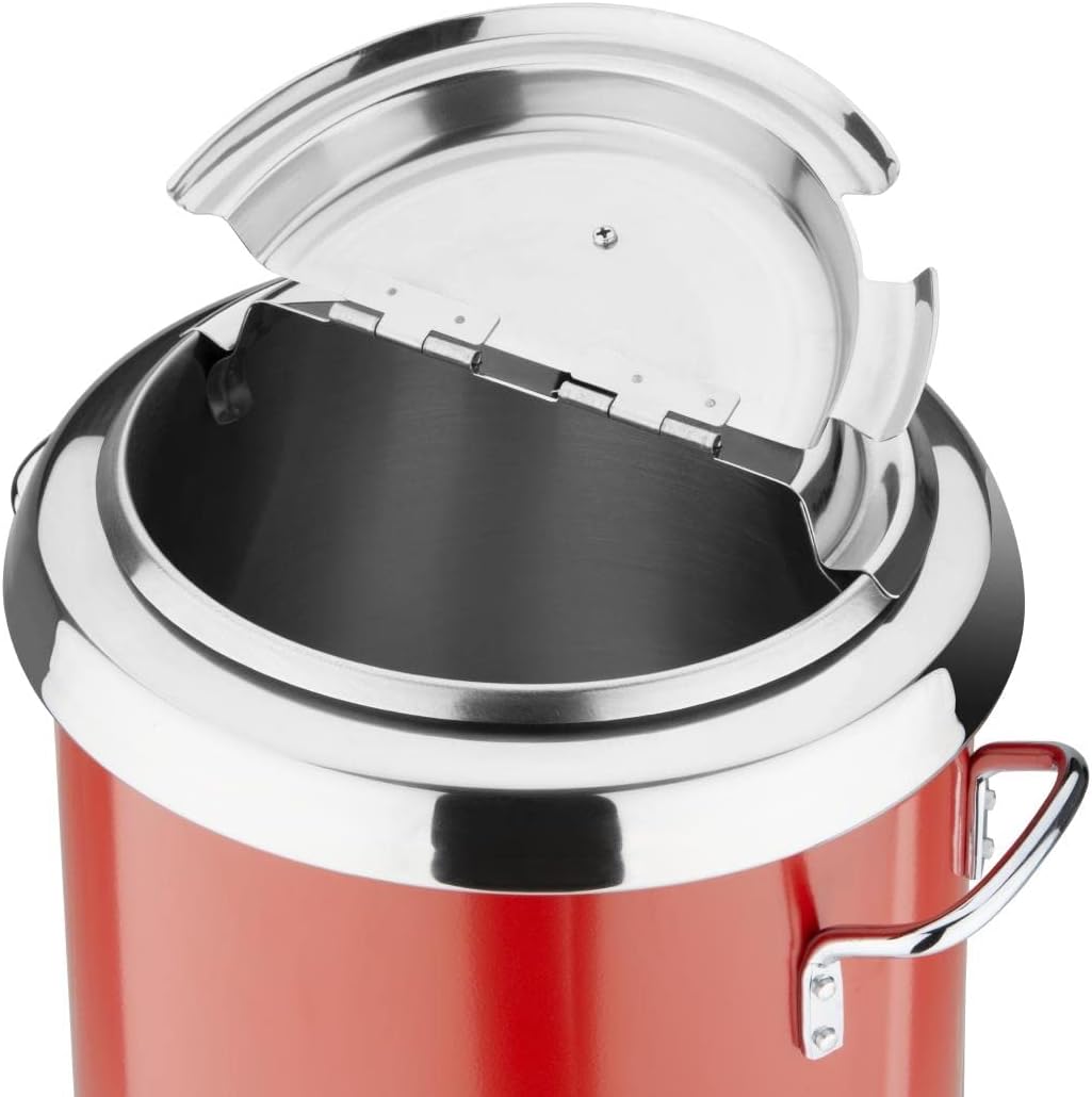 Buffalo GH227 Roter Suppenkessel mit Griffen, 5,7 l, 348 x 255 mm, Edelstahl,