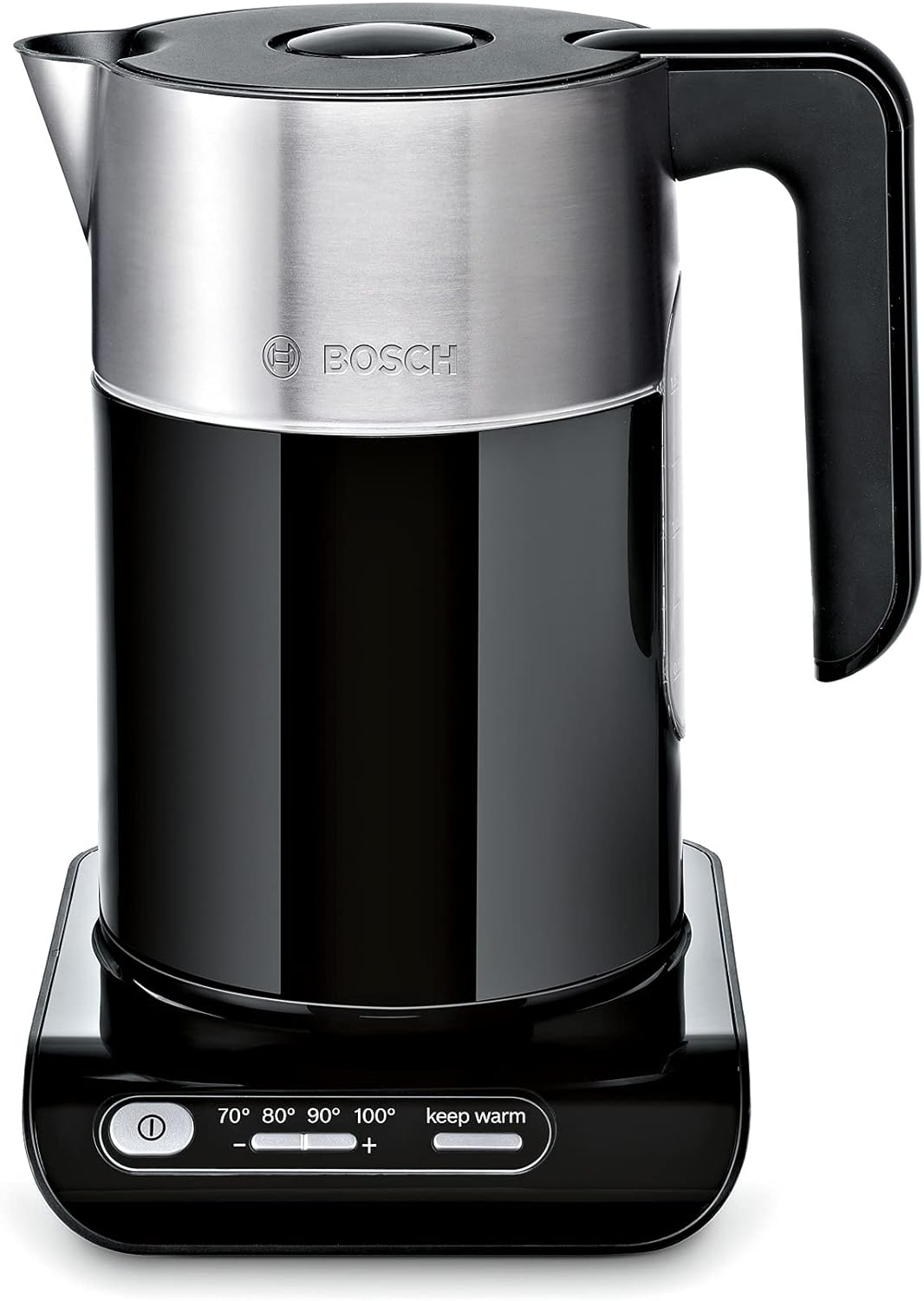 Bosch TAT7203 Kompakt-Toaster, Auftau/Aufknusperfunktion, 1050 W, Edelstahl/schwarz & belloser Wasse