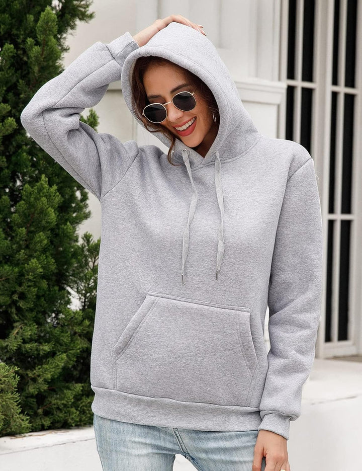 TOMEEK Damen Winter Warmes Sweatshirt Fleece Sherpa Gefütterter Pullover mit Kapuze Lässiger Sportli