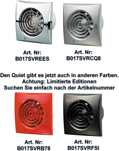 Abluftventilator Quiet V2 mit Hygrostat - nicht nur leise sondern still mit Hygrostat und Nachlauf-T