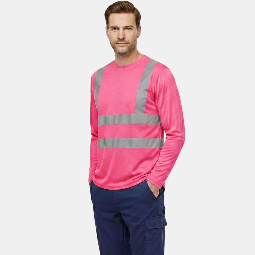 HYCOPROT Warnschutz T-Shirt Warnweste Reflektierend Hochsichtbares Warnweste Warnshirt Atmungsaktiv