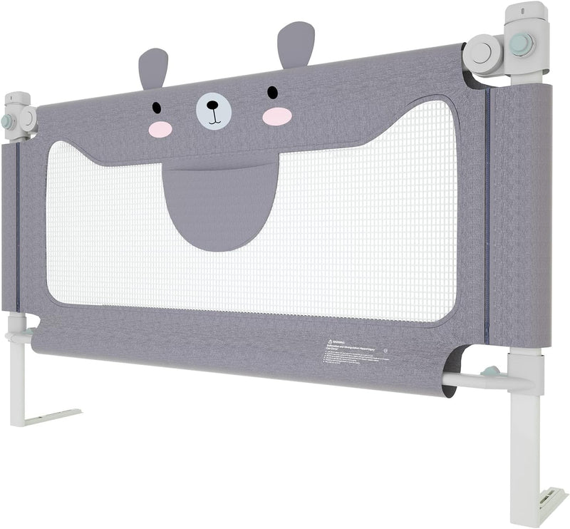 NAIZY Rausfallschutz Bett 150cm Bettgitter Baby Bettschutzgitter mit Höhenverstellbar Kinderbettgitt