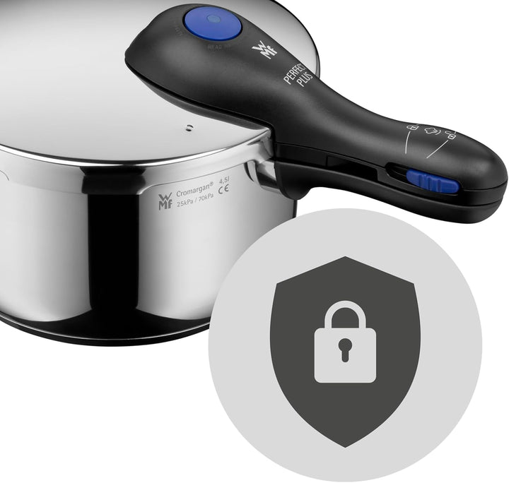 WMF Perfect Plus One Pot Schnellkochtopf Induktion 6,5l, Dampfkochtopf mit Flammschutz, grosses Koch