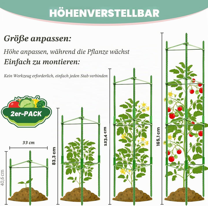 Legigo Tomaten Rankhilfe für Gartenpflanzen – Gurken Rankhilfe Metall, Tomatentopf mit Rankgitter fü