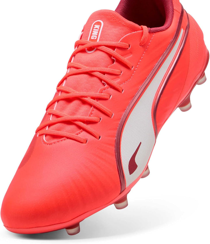 PUMA Unisex King Match Fg/Ag Soccer Shoe 39 EU Glowing Red Puma White Red Fire, 39 EU Glowing Red Pu