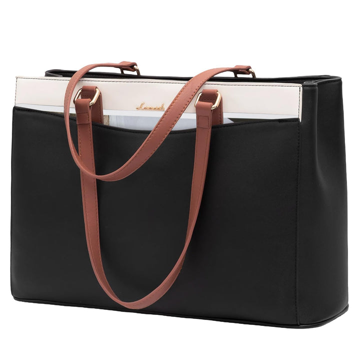 LOVEVOOK Laptoptasche Handtasche Damen 15,6 Zoll, Leicht Aktentasche Arbeitstasche Gross, Elegant La