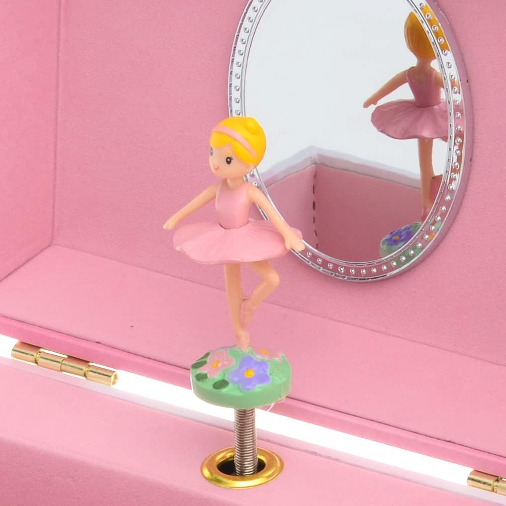 Jewelkeeper - Musikalische Schmuckkästchen Mädchen mit ausziehbarer Schublade, Regenbogen Ballerina
