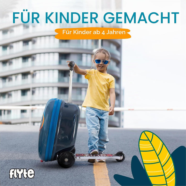 FLYTE Roller-Koffer, Faltbarer Kinderkoffer - Hartschale, Ride On mit Rädern, 2-in-1, 18 Zoll, 25 Li