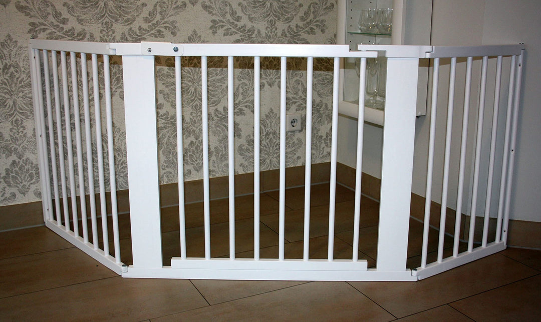 Schutzgitter Absperrgitter Türgitter Treppenschutzgitter V 117 bis 363 cm Weiss (185cm), 185cm