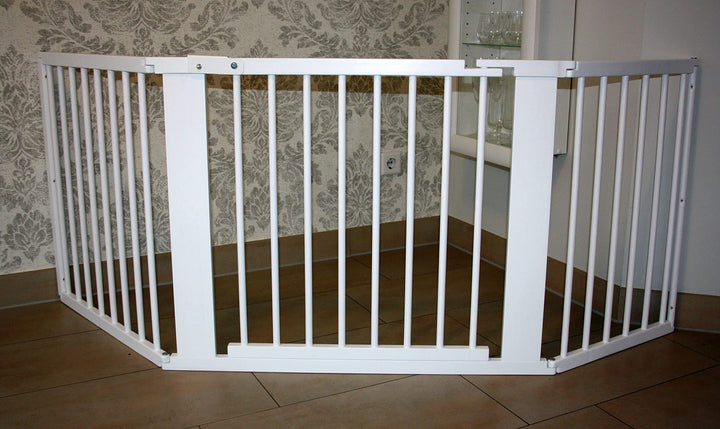 Schutzgitter Absperrgitter Türgitter Treppenschutzgitter V 117 bis 363 cm Weiss (185cm), 185cm