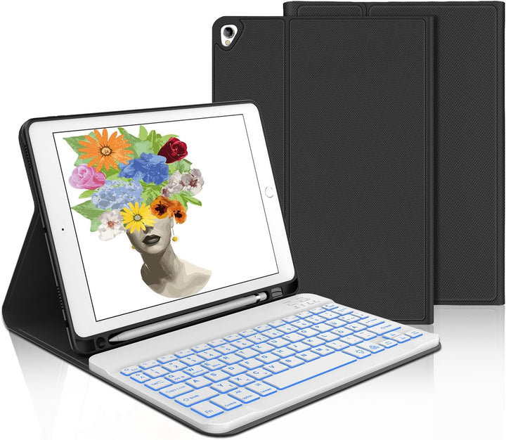 IVEOPPE iPad 10.2 Hülle mit Tastatur,iPad 9. Generation Hülle mit Tastatur, iPad Pro 10.5 Zoll Tasta