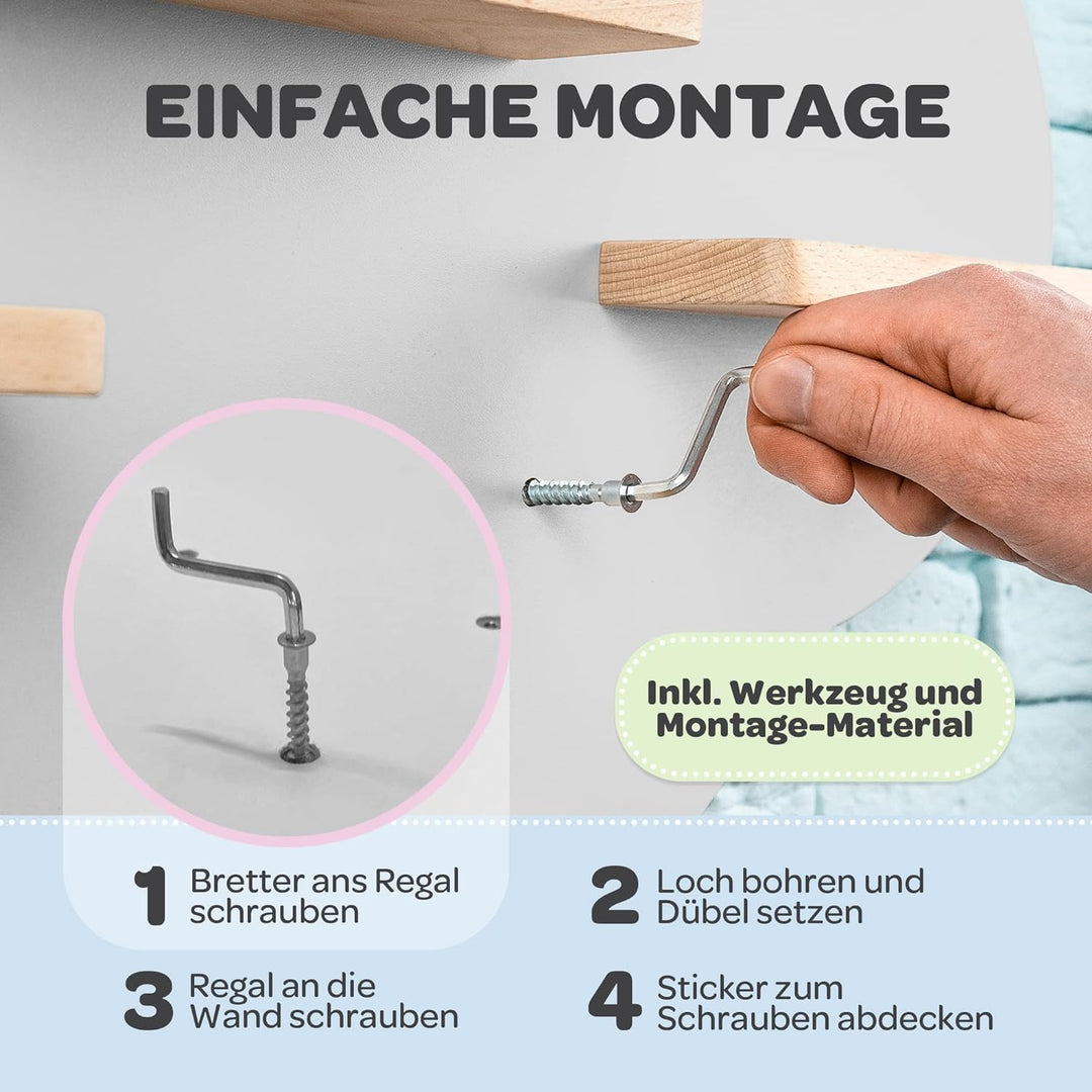 Tonie Regal Wolke Grau für Toniebox 1 & 2 [GRATIS Tragetasche] bis 20 Figuren - Mädchen und Junge -