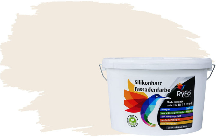 RyFo Colors Silikonharz Fassadenfarbe Lotuseffekt Trend Weisstöne Seidenweiss 10l - bunte Fassadenfa