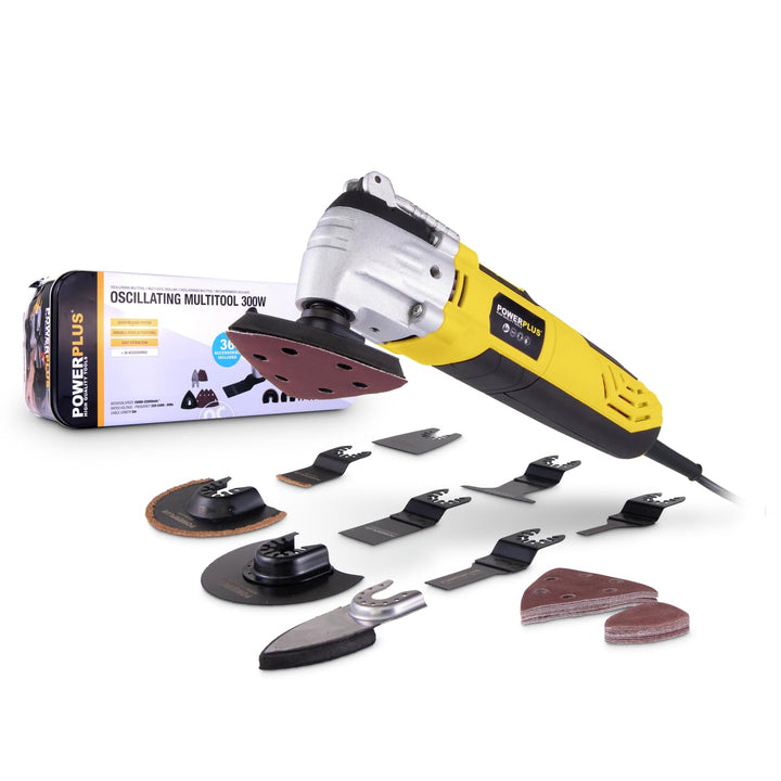 Powerplus Multitool POWX1347MC Multifunktionswerkzeug zum Schleifen, Schneiden &amp; Polieren - Schnellw
