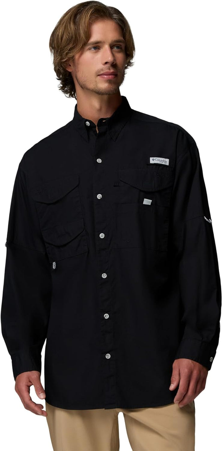 Columbia Herren PFG Bonehead Langarmshirt, Baumwolle, Entspannte Passform Sport-Shirts XL Schwarz, X