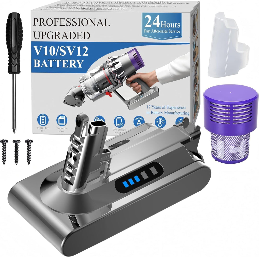 DTK Professional Akku für Dyson V10 SV12, kompatibel mit Dyson V10 Fluffy, Animal, Absolute, Motorhe